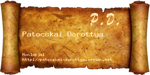 Patocskai Dorottya névjegykártya