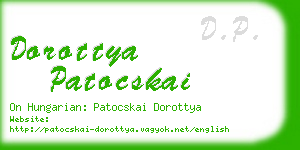 dorottya patocskai business card